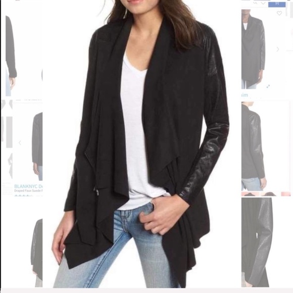 Blank NYC Jackets & Blazers - BlankNYC draped suede and leather jacket small